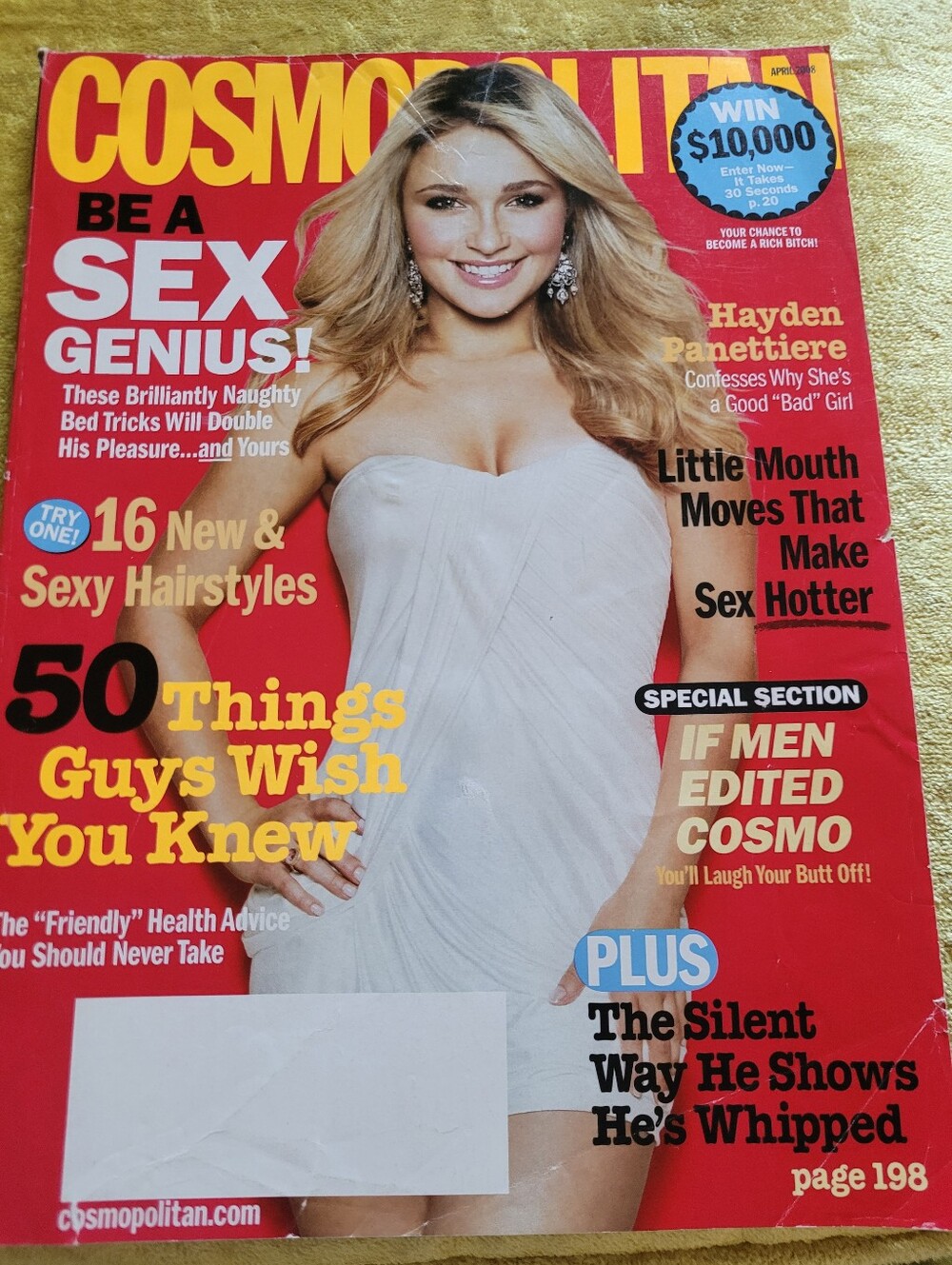 VINTAGE COSMOPOLITAN MAGAZINE APRIL 2008 HAYDEN PANETRIERE ON THE COVER
